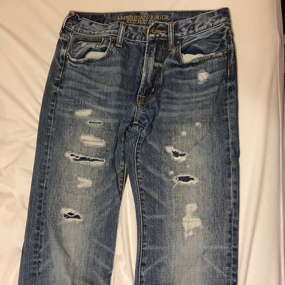 American Eagle Original Straight Destressed 29x30